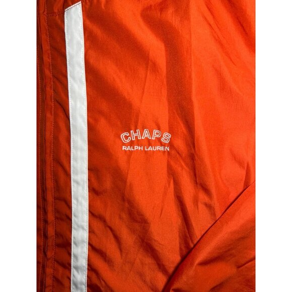 Chaps Ralph Lauren Jacket Mens L Orange Lightweight Windbreaker Zipper Fall - Picture 2 of 9
